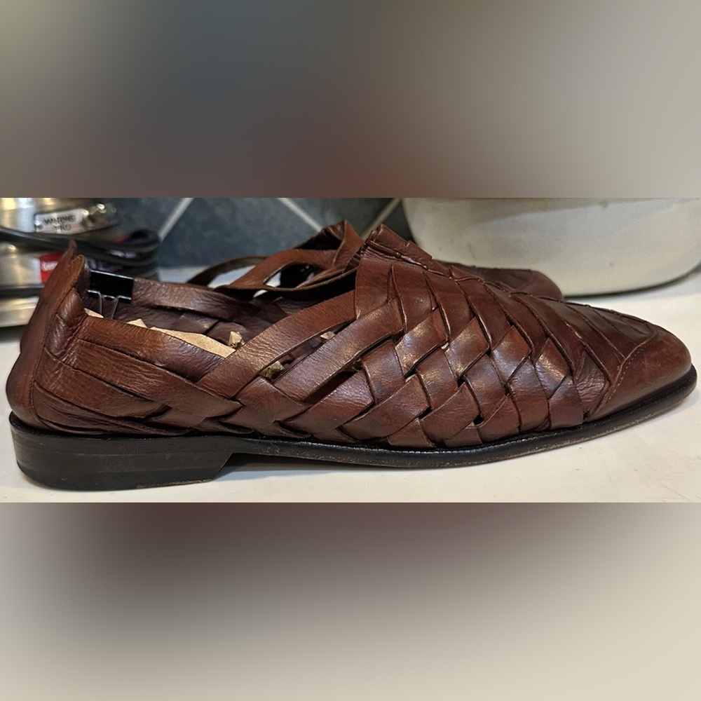VTG COLE HAHN MENS CASUAL BROWN LEATHER FISHERMAN HARACHE SANDAL SZ: 10.5D VACAY - Picture 5 of 7
